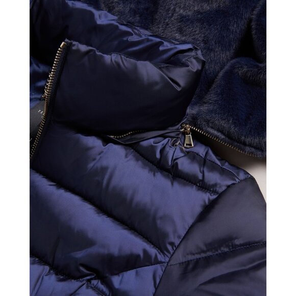 Ted Baker Aliciee Quilted Navy Belted Coat - Size 0/2 US - New with Tags - Picture 7 of 13